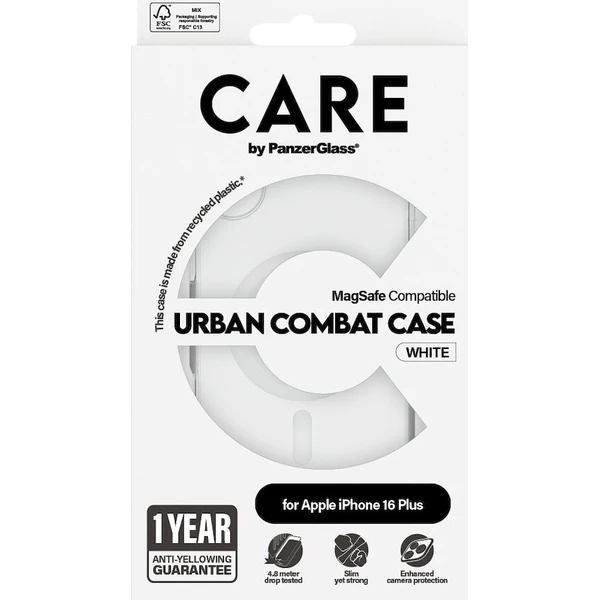 PanzerGlass® CARE kryt Apple iPhone 16 Plus MagSafe Urban Combat čirý/bílý - Pouzdra - Obrázek 19121186973c4b32b0f904a13ce859a5