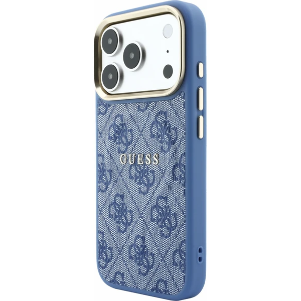 Guess PU Leather 4G Gold Frame Embossed MagSafe kryt iPhone 18 Pro modrý - Pouzdra - Obrázek 192990a761324dbb9e16e0bba3e5851b