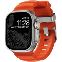 Nomad Rocky Point Band řemínek Apple Watch 49/45/44/42mm stříbrný/oranžový - Řemínky
