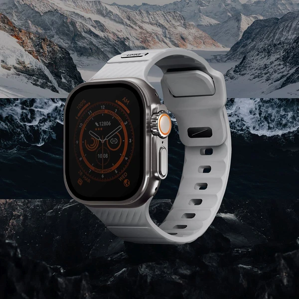 UNIQ Stride FKM Rubber voděodolný řemínek Apple Watch 49/45/44/42mm šedý - Řemínky - Obrázek 197d599dafa94efcab2a102bf8707f6b
