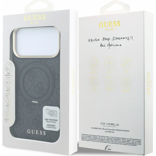 Guess PU 4G Ring Stand MagSafe kryt iPhone 18 Pro černý - Pouzdra - Obrázek 1991b2518d5f4541888df4ed6ca08014