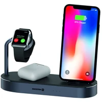 SWISSTEN 4v1 bezdrátová nabíječka Qi USB Lightning Mfi 45W černá - Nabíječky