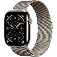 Apple Watch Series 11 Cellular (46mm) Přírodní titan s přírodním milánským tahem S/M - Chytré hodinky