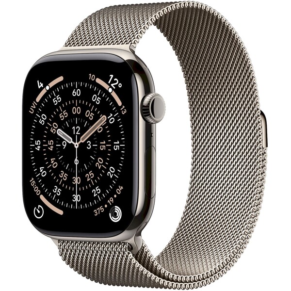 Apple Watch Series 11 Cellular (46mm) Přírodní titan s přírodním milánským tahem S/M