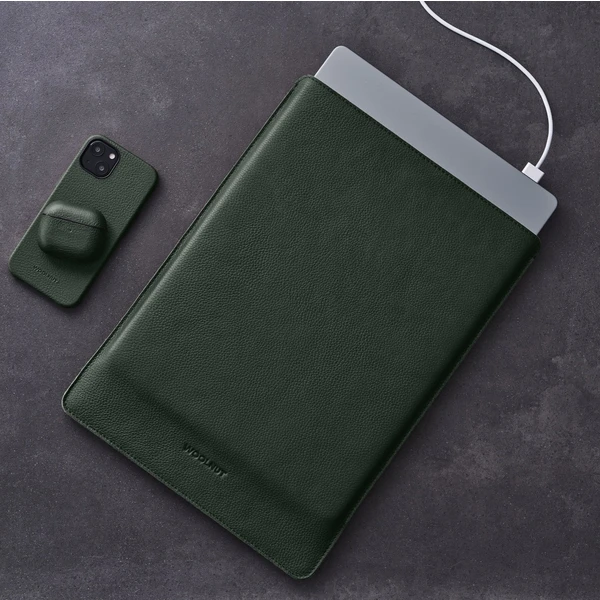 Woolnut kožené Sleeve pouzdro pro 15" MacBook Air tmavě zelené - Pouzdra - Obrázek 19SR100501