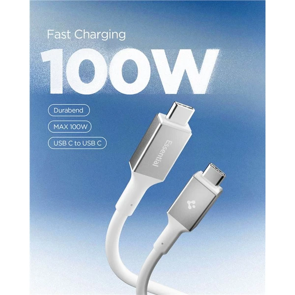 Spigen Essential USB-C/USB-C napájecí kabel 100W 1m bílý - Kabely a redukce - Obrázek 19b3d145763240baa702ea262f132a11