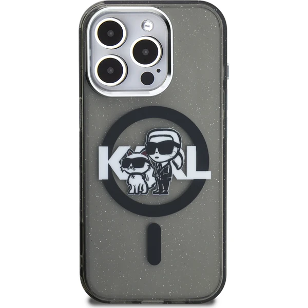 Karl Lagerfeld IML Glitter Karl and Choupette Sketch MagSafe kryt iPhone 15 Pro černý - Pouzdra - Obrázek 19f82bac28f6422399e30a9403627c22