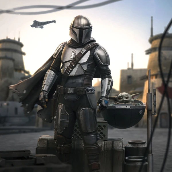Soška Iron Studios Art Scale 1/10 SW: The Mandalorian - Din Djarin and Grogu 21,3 cm - Sochy a sošky - Obrázek 1AZ9000K01