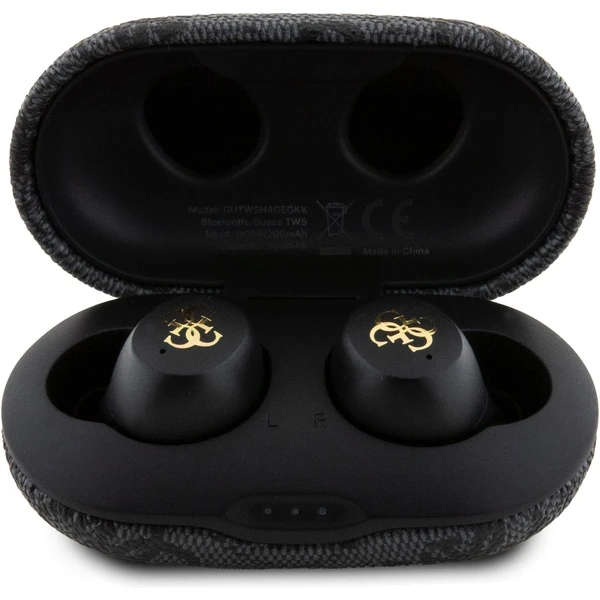 Guess True Wireless 4G PU Metal Logo BT5.3 Stereo Earphones černé - Sluchátka - Obrázek 1B52000N01