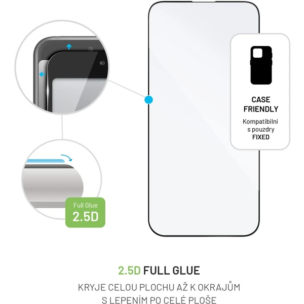 FIXED 2,5D Full-Cover tvrzené sklo 0,33mm Apple iPhone 14 Pro Max černé - Ochranné folie a skla - Obrázek 1BDWF00101