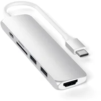 Satechi Slim Multimedia Adapter V2 stříbrná - Kabely