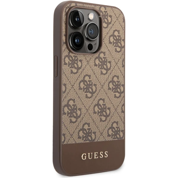 Guess 4G Stripe kryt iPhone 14 Pro hnědý - Pouzdra - Obrázek 1CBH100501