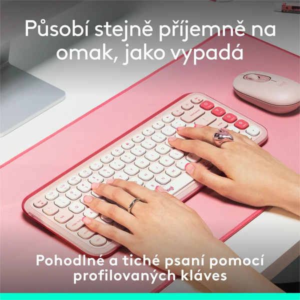 Logitech POP ICON KEYS (US) klávesnice růžová - Klávesnice - Obrázek 1CU8000O01