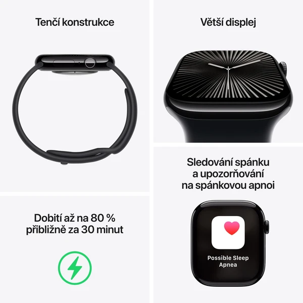 Apple Watch Series 10 Cellular 46mm Břidlicově šedý titan s břidlicově šedým milánským tahem S/M - Chytré hodinky - Obrázek 1EQ7000K01