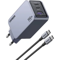 UGREEN Nexode 100W 3-Port GaN nabíječka s Power Delivery šedá - Nabíječky