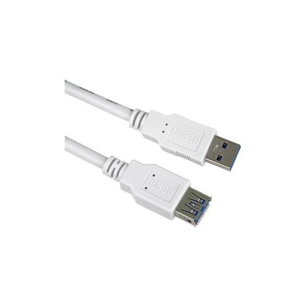PremiumCord Prodlužovací kabel USB 3.0 Super-speed 5Gbps  A-A, MF, 9pin, 0,5m bílá Bílá