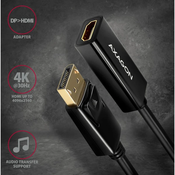 AXAGON DisplayPort/HDMI 1.4 redukce 0,18m černá - Kabely a redukce - Obrázek 1FD0700301