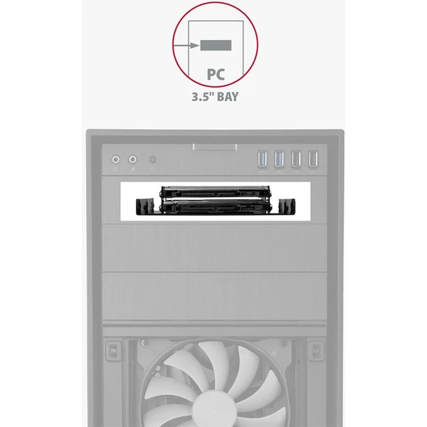 AXAGON RHD225 kovový rámeček pro 2x 2.5' HDD/SSD do 3.5' pozice montáž ventilátoru - Rámečky na disky - Obrázek 1G7HF00101