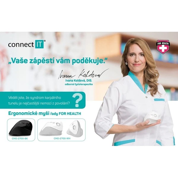 CONNECT IT FOR HEALTH ergonomická vertikální myš bílá - Myši - Obrázek 1GPN600301