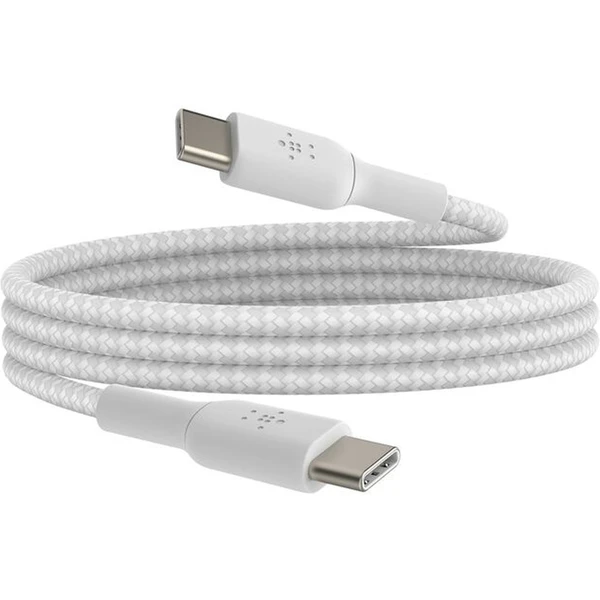 Belkin BOOST Charge Braided USB-C/USB-C napájecí kabel 60W 0,15m bílý - Kabely a redukce - Obrázek 1HQF000N01