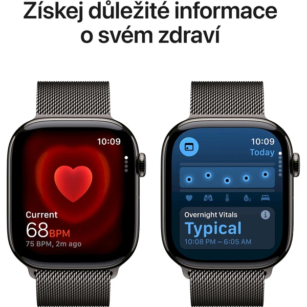 Apple Watch Series 11 Cellular (46mm) Břidlicově šedý titan s břidlicově šedým milánským tahem M/L - Chytré hodinky - Obrázek 1HQH000K01