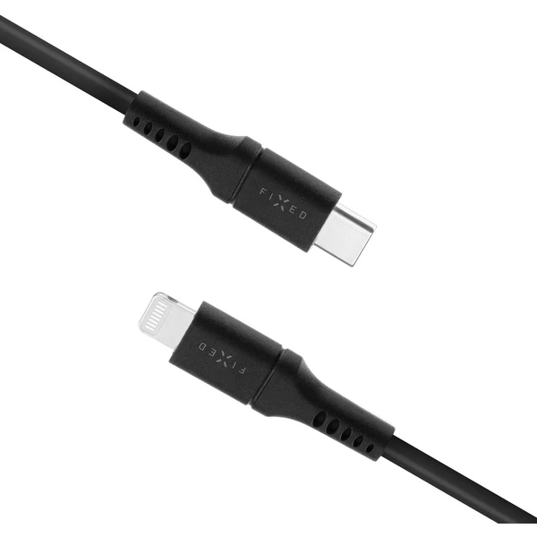 FIXED Liquid silicone USB-C/Lightning napájecí kabel 60W 1,2m černý - Kabely a redukce - Obrázek 1HS1000601