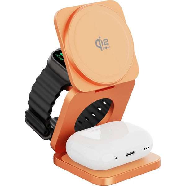 Cubenest SQ312 Ultra Qi2.2 (MagSafe) 3v1 nabíječka (35W) oranžová (Limited Edition) - Nabíječky - Obrázek 1I9L000K01