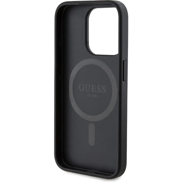 Guess PU Leather 4G Colored Ring MagSafe kryt iPhone 15 Pro černý - Pouzdra - Obrázek 1J72000N01