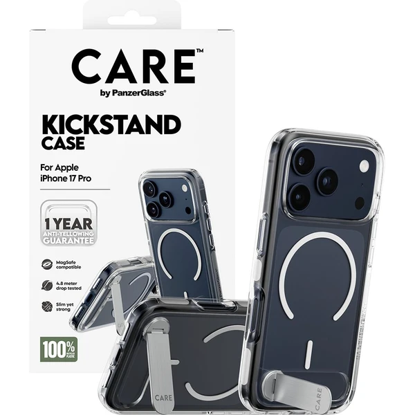 PanzerGlass® CARE Kickstand kryt s MagSafe Apple iPhone 17 Pro stříbrný/bílý - Pouzdra - Obrázek 1KDH000K01