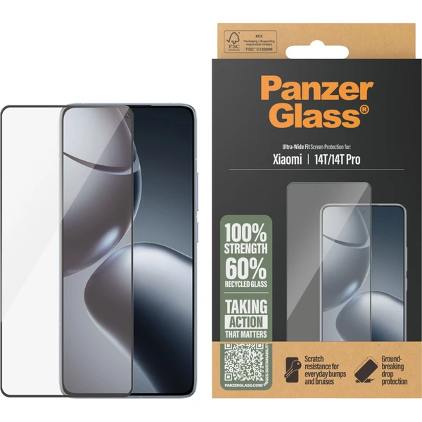 PanzerGlass® Ultra-Wide Fit sklo Xiaomi 14T/14T Pro 5G černé - Ochranné folie a skla - Obrázek 1KPE000N01