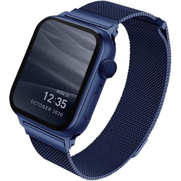 UNIQ Dante ocelový řemínek Apple Watch 42/41/40/38mm modrý