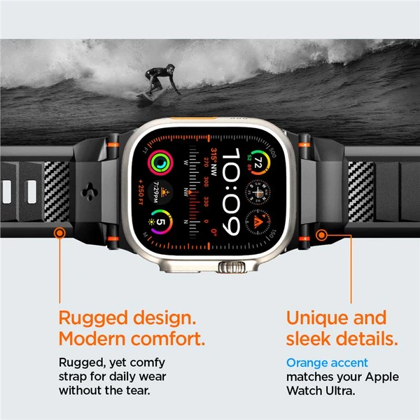 Spigen Rugged Ultra Band řemínek Apple Watch 49/46/45/44/42mm matně černý - Řemínky - Obrázek 1LA1000P01