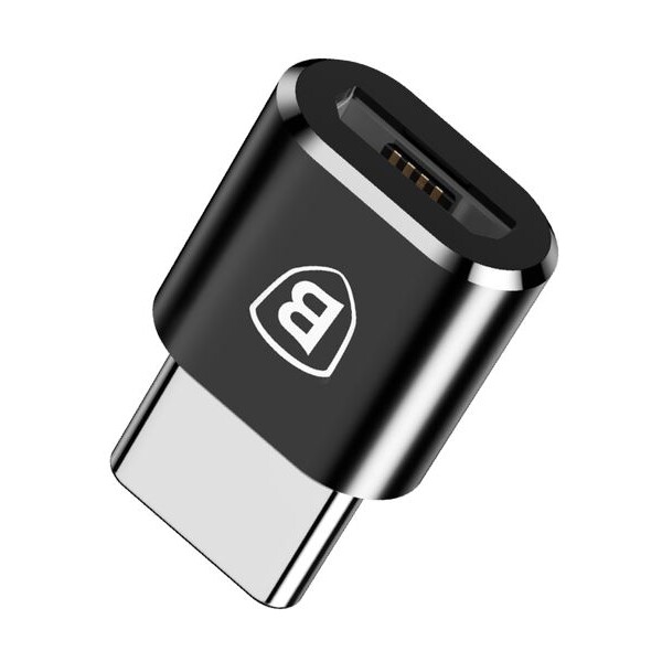 Baseus převodník z microUSB na USB-C černý
