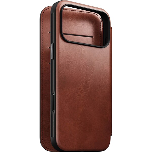 Nomad Modern Leather Folio (Horween) MagSafe kožené pouzdro iPhone 17 Pro Max Olde Dublin