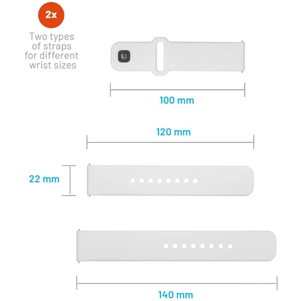 FIXED set silikonových řemínků s Quick Release 22mm pro smartwatch bílý - Řemínky - Obrázek 1OM2000O01