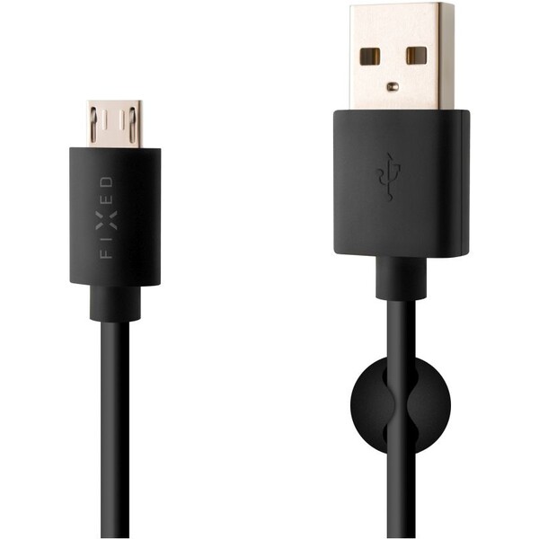 FIXED Datový a nabíjecí kabel s konektorem MicroUSB Černá
