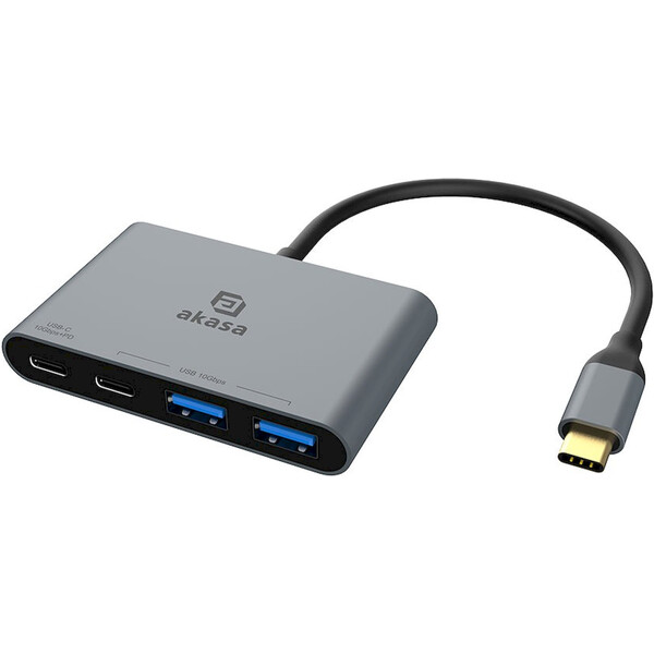 AKASA USB-C Hub 4v1 antracitový Antracitová