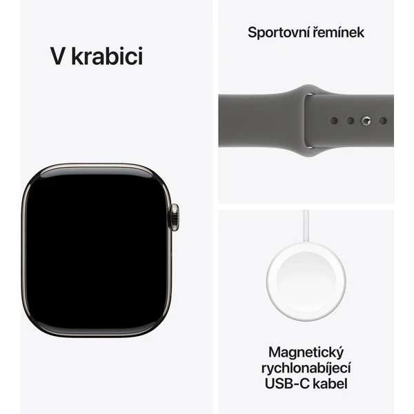 Apple Watch Series 11 Cellular (46mm) Přírodní titan se skálově šedým sportovním řemínkem M/L (Další) - Chytré hodinky - Obrázek 1XRH000K01