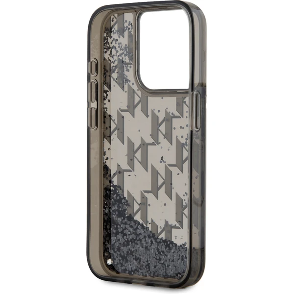 Karl Lagerfeld Liquid Glitter Monogram Gradient zadní kryt pro iPhone 15 Pro Max černý - Pouzdra - Obrázek 1XS6000L01