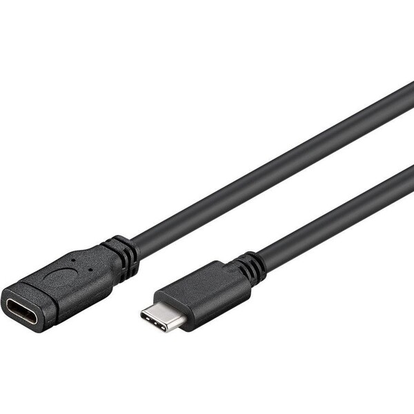 PremiumCord ku31mf1 Prodlužovací USB-C M/F, 1m Černá