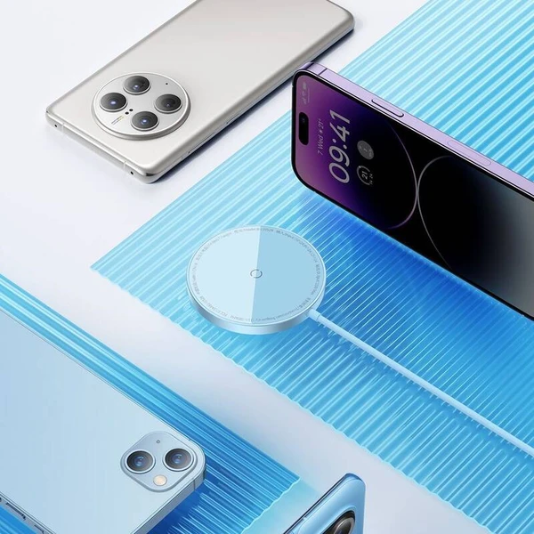 Baseus Simple Mini3 15W bezdrátová nabíječka modrá - Nabíječky - Obrázek 1ZTL000K01