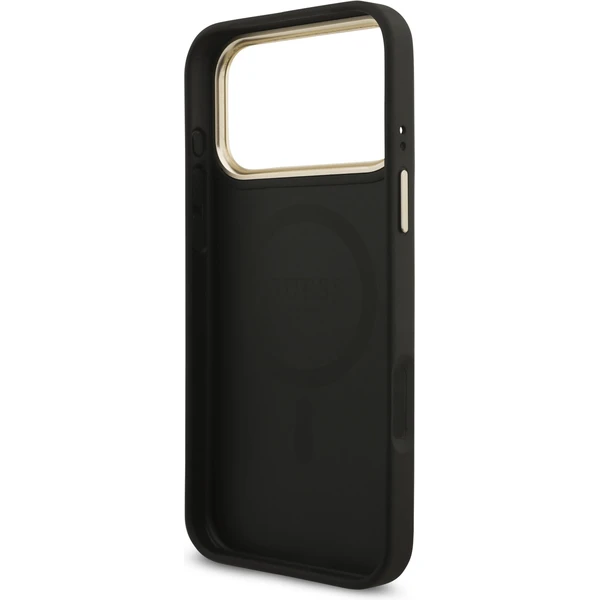 Guess PU Leather 4G Triangle Logo Gold Frame MagSafe kryt iPhone 17 Pro Max černý - Pouzdra - Obrázek 1a3a830aef0d49e392ef50ba88ad823d
