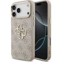 Guess PU Leather 4G Metal Logo Gold Frame kryt iPhone 18 Pro Max růžový - Pouzdra