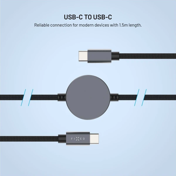 FIXED Power Watch Cable USB-C/USB-C a Apple/Samsung Watch nabíječkou, 1.5m, PD 60W šedý - Kabely a redukce - Obrázek 1aa22d32846e4ca582df6b2788a64b29