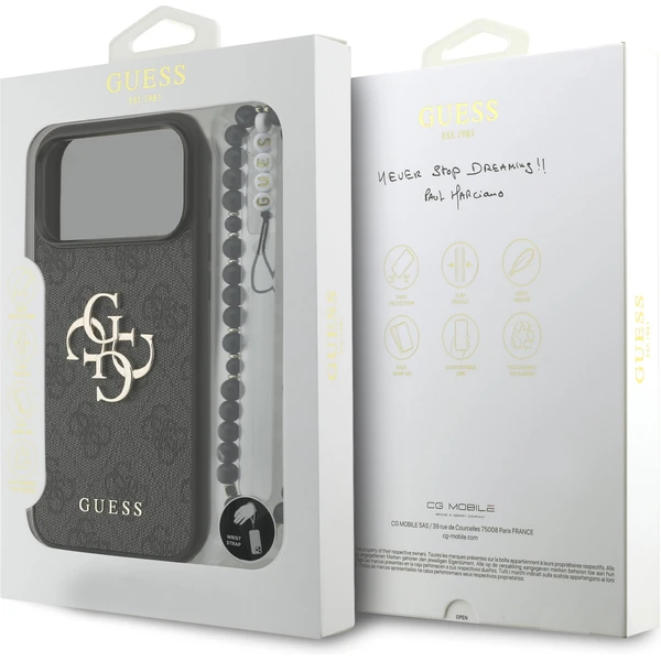 Guess PU 4G Metal Logo Strap kryt iPhone 17 Pro Max černý - Pouzdra - Obrázek 1aaeca6c1f4041a8922723aa0d6f2acc