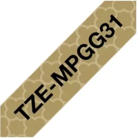 Brother TZe-MPGG31 matná páska černá na zlatém 12 mm - Pásky pro štítkovače
