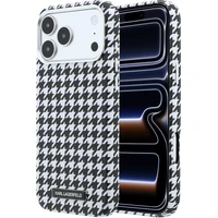 Karl Lagerfeld PU Houndstooth Resin Plate MagSafe kryt iPhone 17 Pro Max černý - Pouzdra