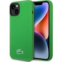 Lacoste Liquid Silicone Microfiber Croc Logo MagSafe kryt iPhone 13/14/15 zelený - Pouzdra