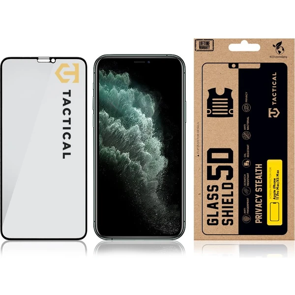 Tactical Glass Shield Privacy Stealth 5D sklo Apple iPhone 11 Pro Max/XS Max černé - Ochranné folie a skla - Obrázek 1b2ad103592644b79f8088d76e19d46b