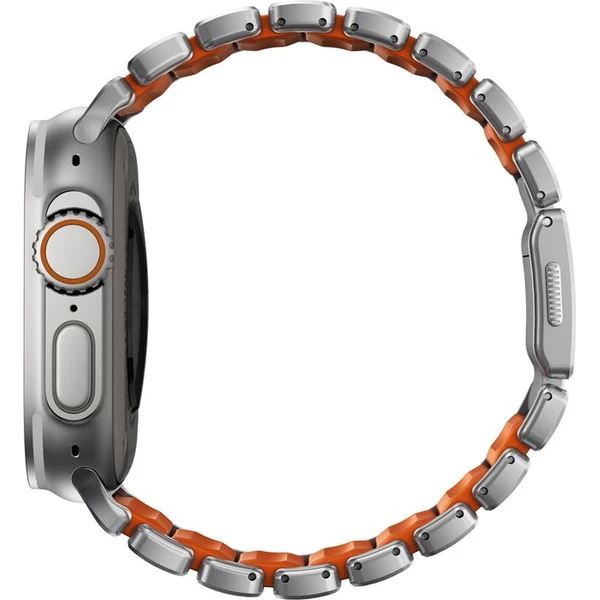 Nomad Stratos Band FKM řemínek Apple Watch 45/46/49mm Natural Titanium/Ultra Orange - Řemínky - Obrázek 1b30842fa34746ee9054f5f1875533b0